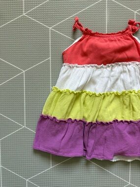 Wonder nation|Baby girl/toddler gauzy summer dress,Colorblock Tiered Sundress•2T